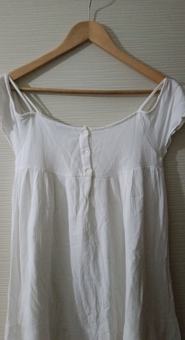 Beyaz Hamile ve Emzirme Gecelik Midi Boy - Görsel 3