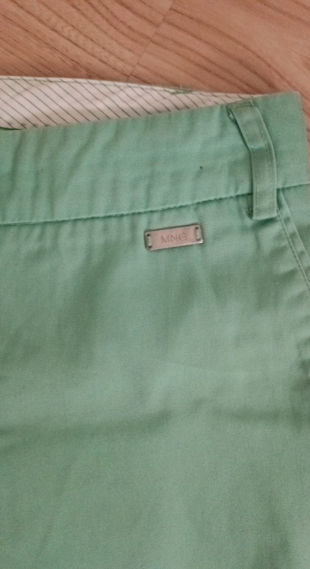 Düğmeli Turkuaz Kadın Kumaş Pantolon - Görsel 3