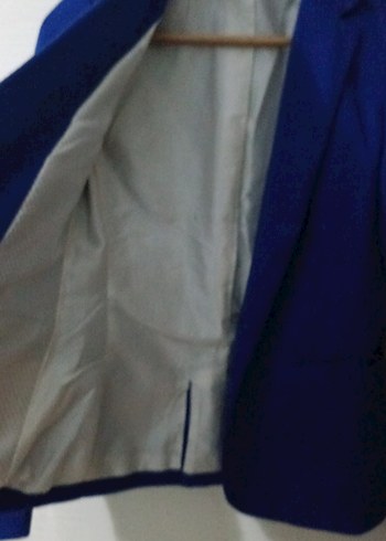 Düğmeli Mavi Kadın Blazer - Görsel 3