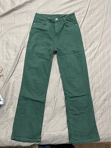 Yeşil koton pantolon