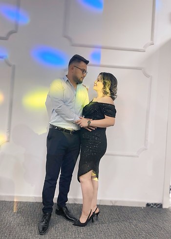 Diğer Siyah Transparan Midi Straplez Elbise