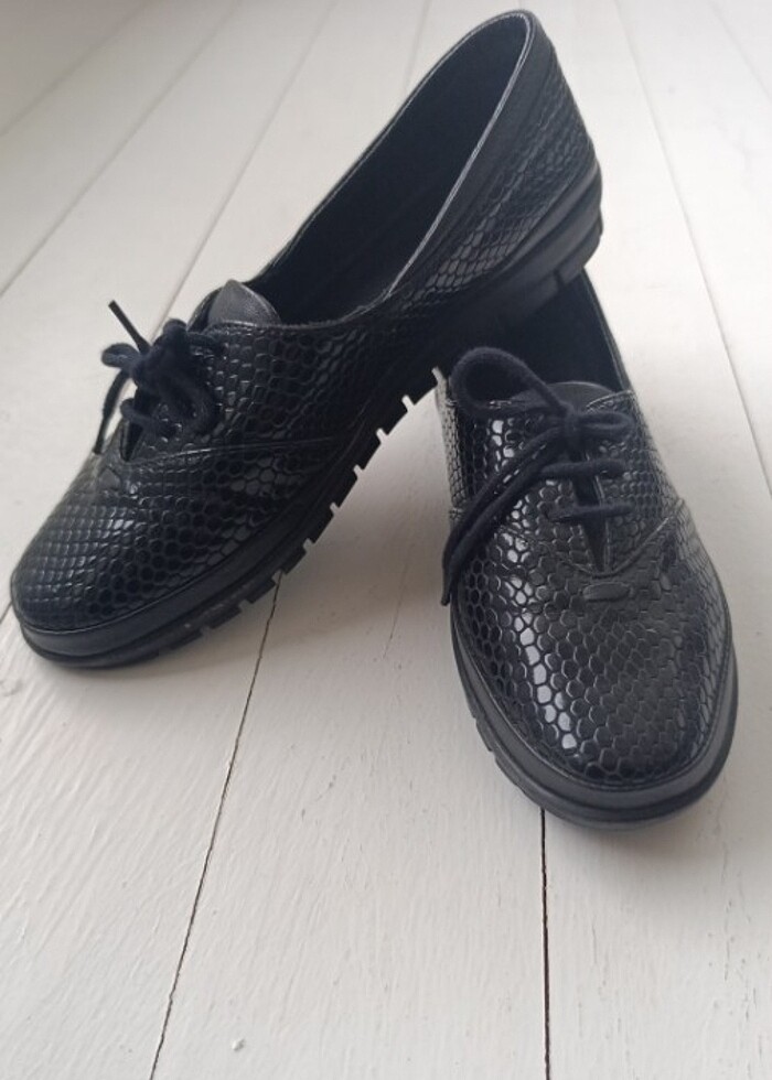 Hakiki Deri Siyah Günlük Ayakkabı ? Yeşil Marka (37 Numara) - Görsel 3