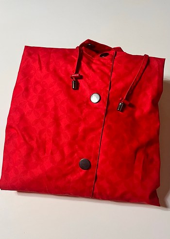 Tchibo,Kırmızı Midi Yağmurluk - Görsel 6