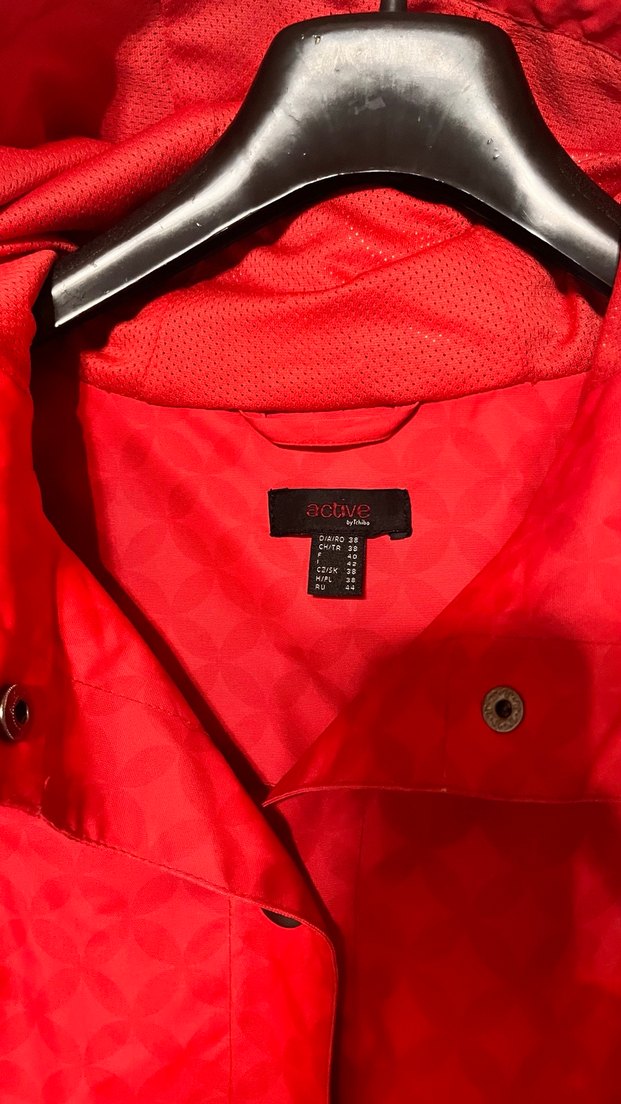 Tchibo,Kırmızı  Midi Yağmurluk - Görsel 2