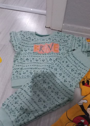 Çocuk Baskılı Pamuklu Pijama Takımları - Görsel 3