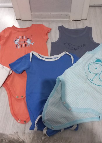 Mavi Pamuklu Bebek Kolsuz Body - Görsel 3