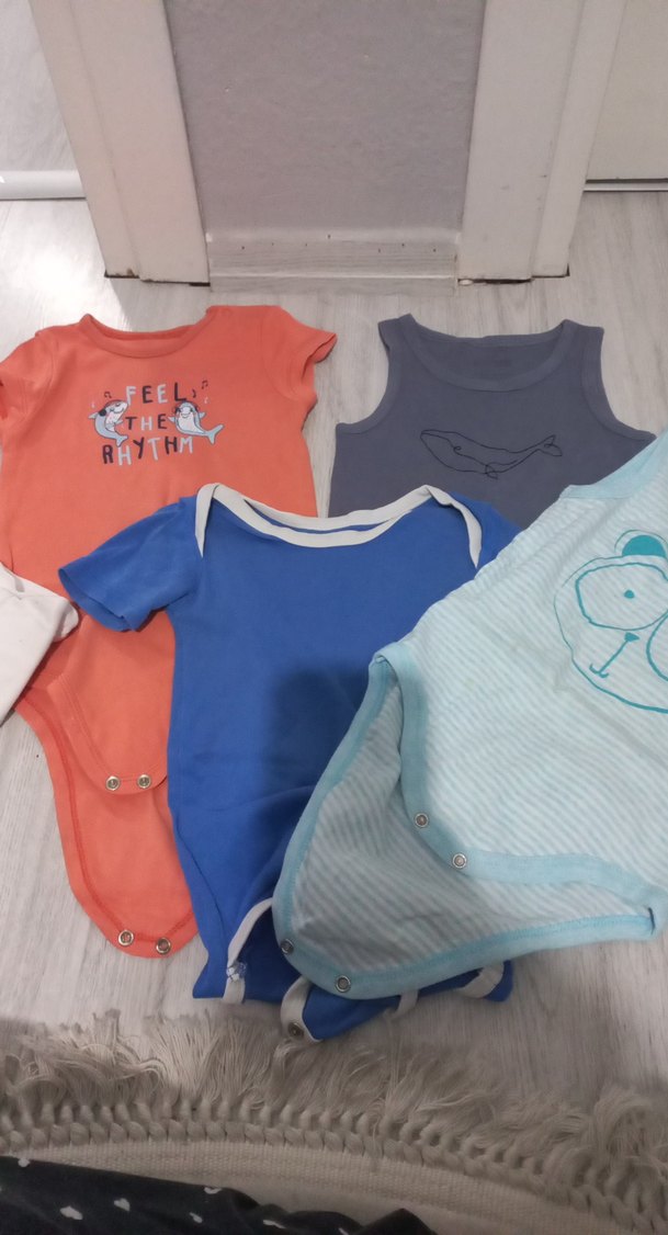 Mavi Pamuklu Bebek Kolsuz Body - Görsel 3