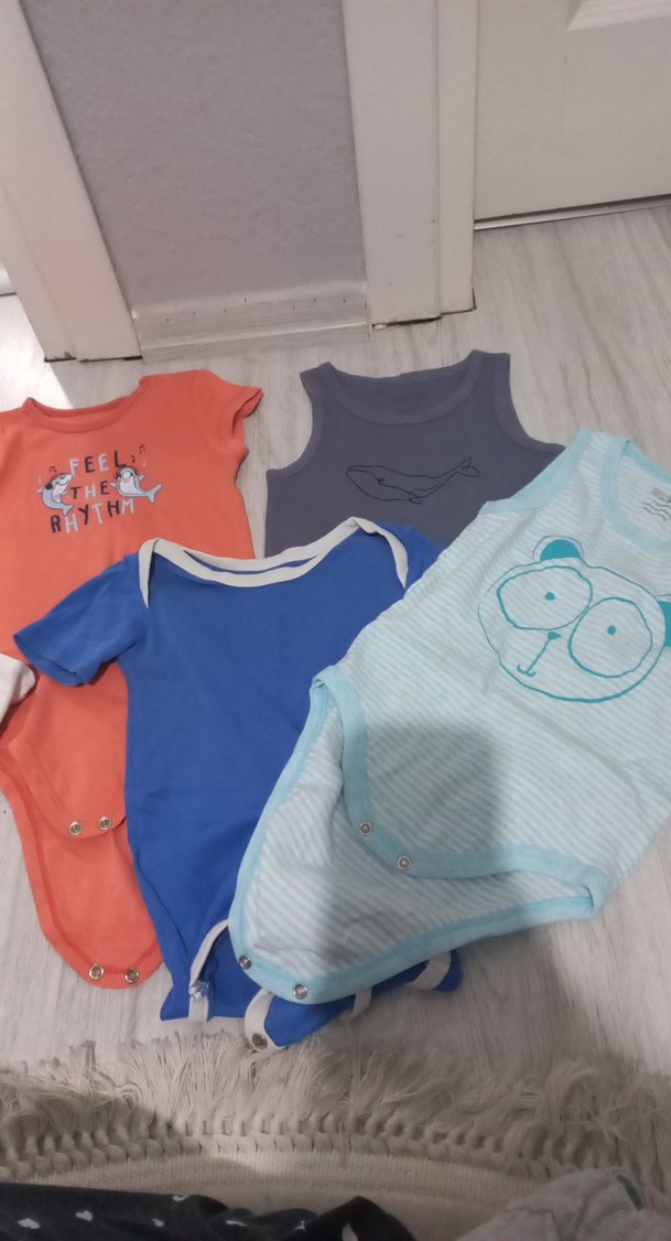 Mavi Pamuklu Bebek Kolsuz Body - Görsel 2