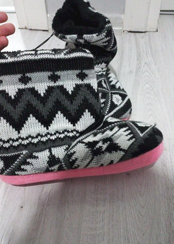 Kızlar için Bohem Örgü Sıcak Terlik - Görsel 2