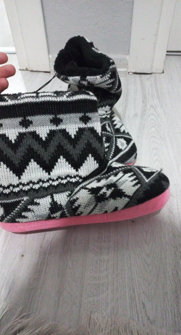 Kızlar için Bohem Örgü Sıcak Terlik - Görsel 2