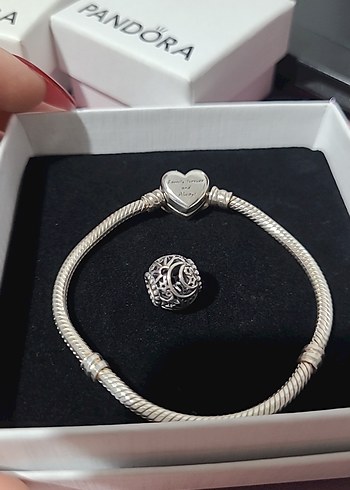 Pandora sonsuz kalp klipsli yılan zincir bileklik - Görsel 7
