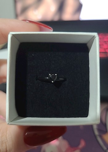 Pandora siyah çakra kalp yüzük - Görsel 5