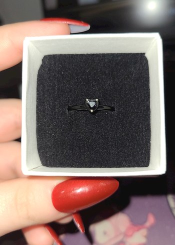 Pandora siyah çakra kalp yüzük - Görsel 2