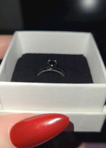 Pandora siyah çakra kalp yüzük - Görsel 4