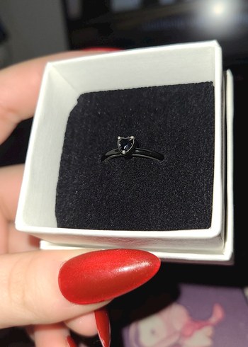 Pandora siyah çakra kalp yüzük - Görsel 3