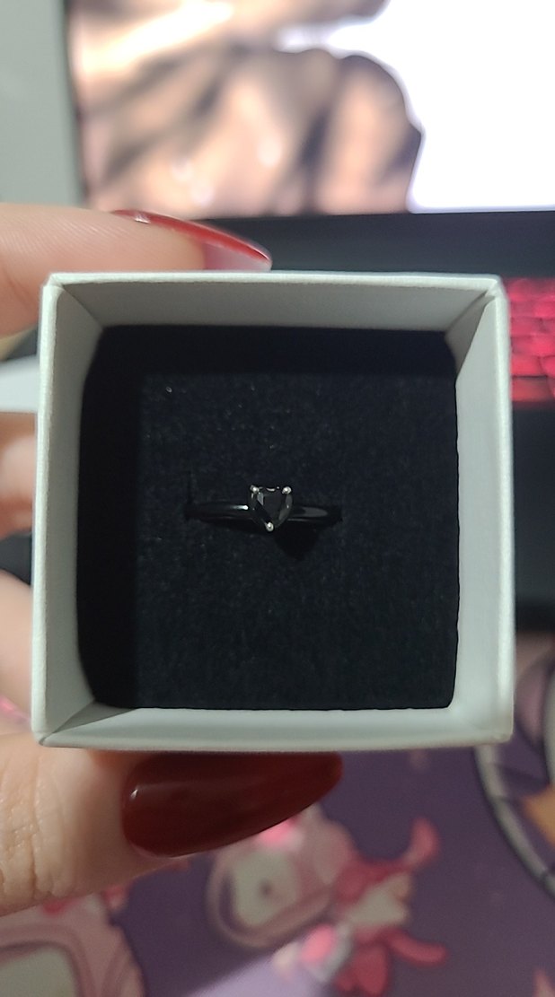 Pandora siyah çakra kalp yüzük - Görsel 5