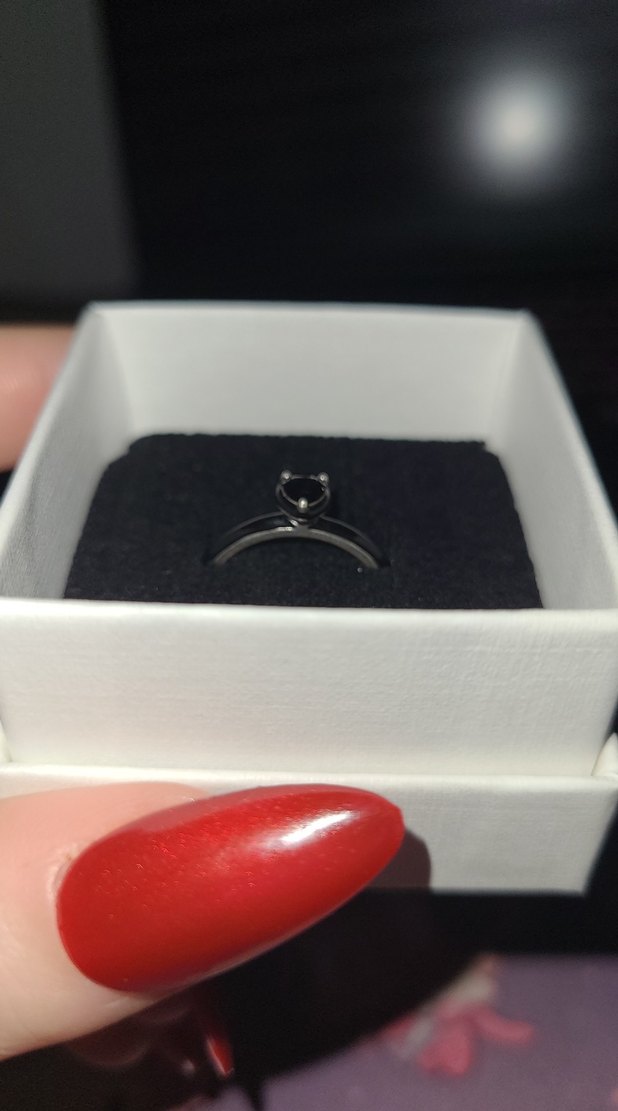 Pandora siyah çakra kalp yüzük - Görsel 4