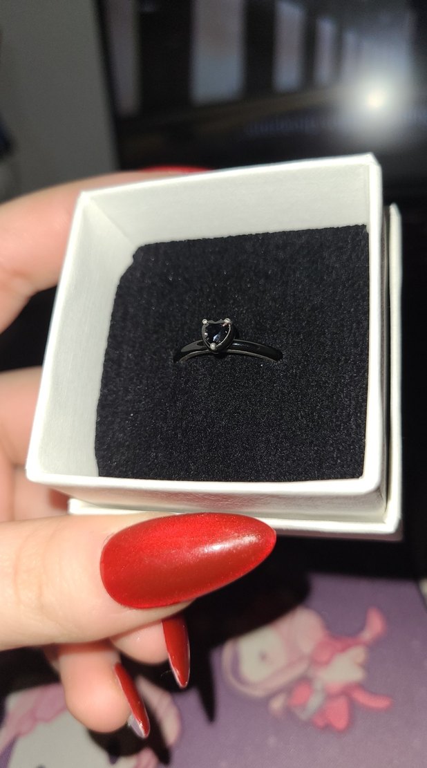 Pandora siyah çakra kalp yüzük - Görsel 3