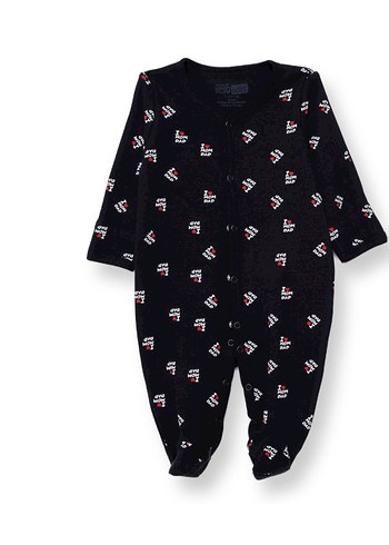 Mavi Bebek Kadife Tulum, Uzun Kollu, Düğmeli - Görsel 2