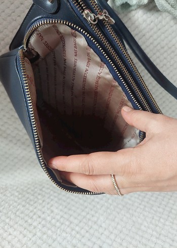 Lacivert Deri Kadın Çanta - Görsel 3