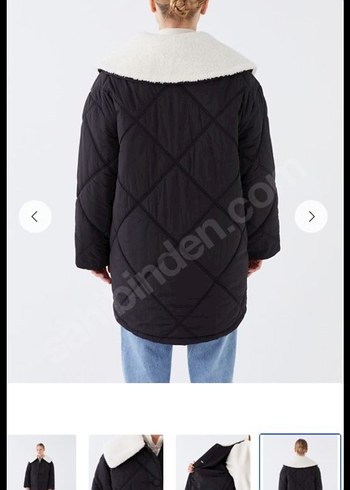 Kürk Detaylı Siyah Kısa Kadın Mont - Görsel 2