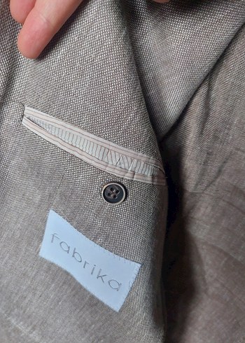 Bej Erkek keten ceket - Görsel 3