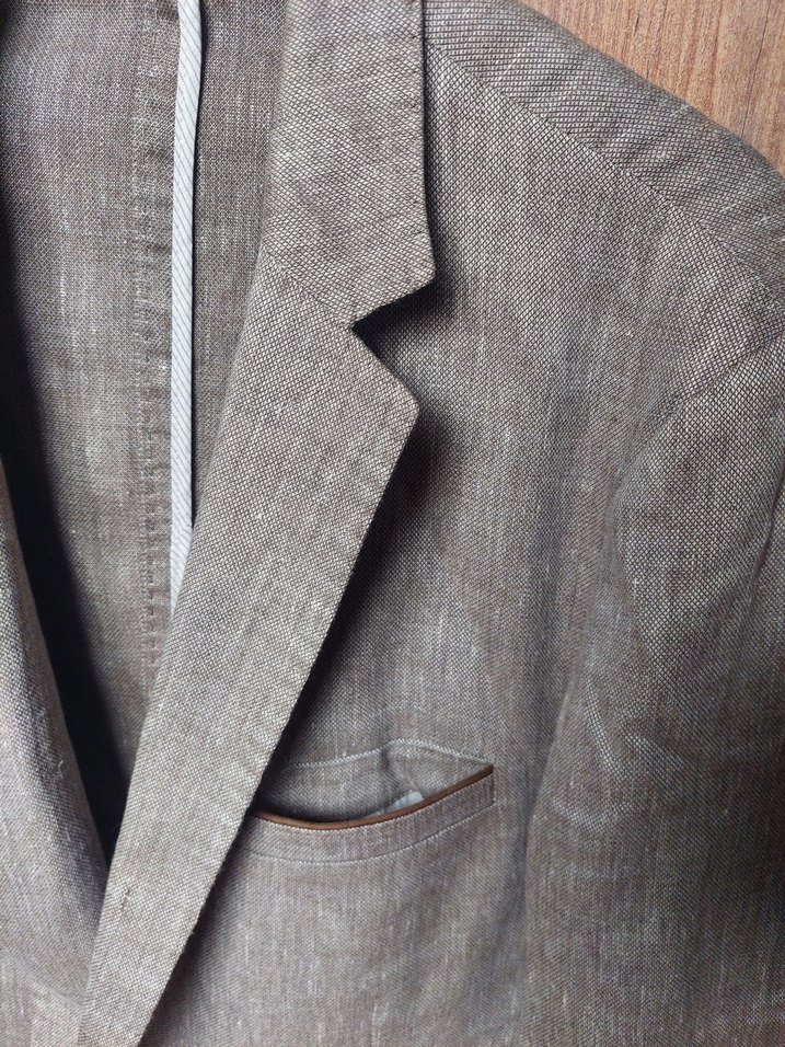 Bej Erkek keten ceket - Görsel 4