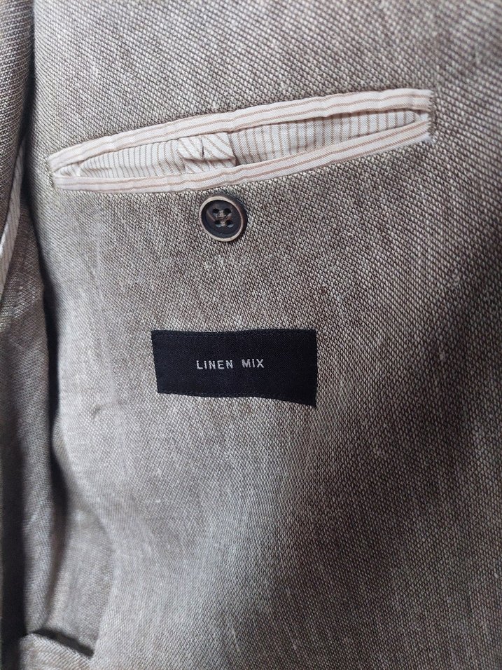 Bej Erkek keten ceket - Görsel 2