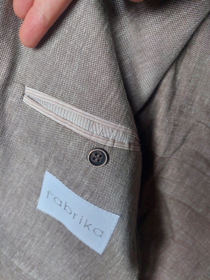 Bej Erkek keten ceket - Görsel 3