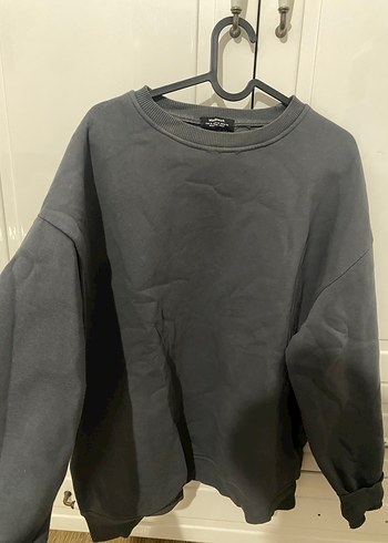 Gri Kadın Sweatshirt Uzun Kollu Rahat Kesim