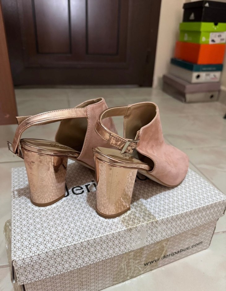 Süet topuklu ayakkabı - Görsel 2