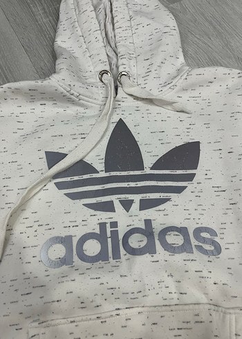 m Beden adidas Kadın Beyaz Kapüşonlu Sweatshirt