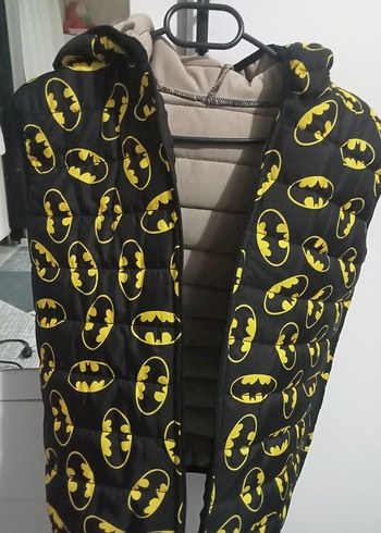 Erkek Çocuk Siyah Batman Baskılı Yelek