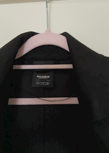 m Beden Pull bear Kadın Siyah üstü kadfe içi modal kumaş Minimalst Kaban