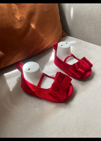 Kız Çocuk Kırmızı Kadife Babet - Görsel 2