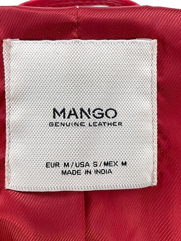 m Beden kırmızı Renk Mango Deri Ceket %70 İndirimli.