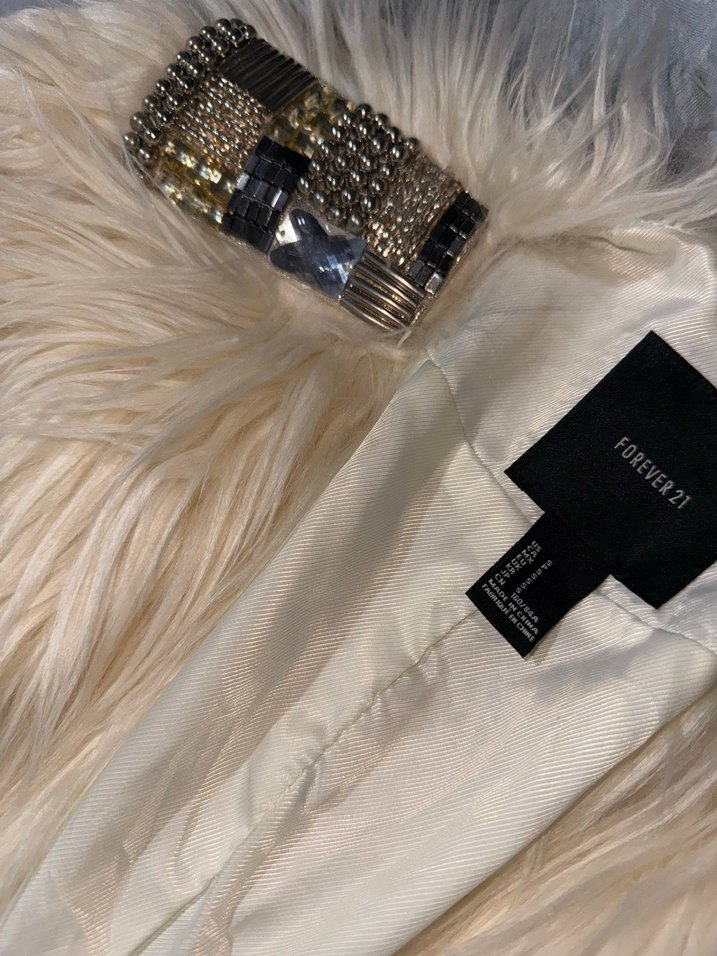 Beyaz Kürklü Bohem Midi Kadın Ceket - Görsel 3