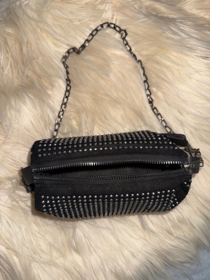 Zincir Askılı Siyah taşlı Çanta - Görsel 2