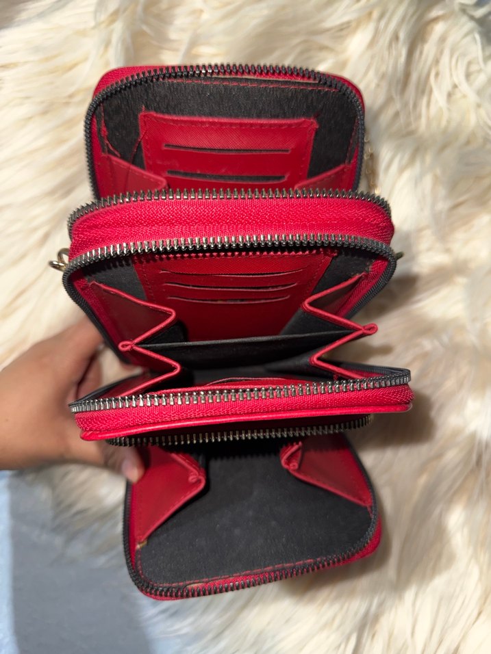 Kırmızı Deri Zincir Detaylı Kadın Çapraz Çanta - Görsel 2