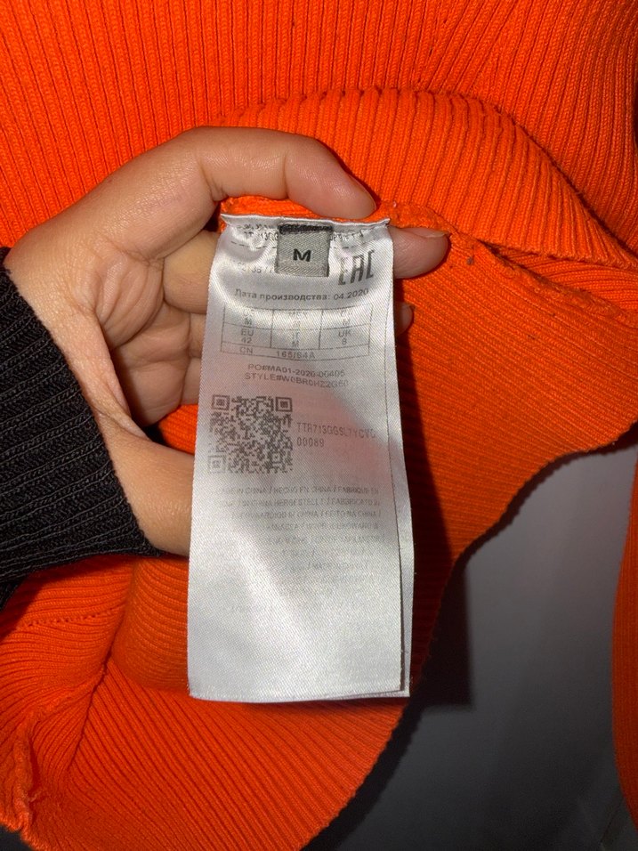 Turuncu Boğazlı Triko Kadın Kazak - Görsel 3