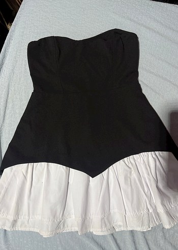 Siyah Askısız Mini Elbise - Görsel 2