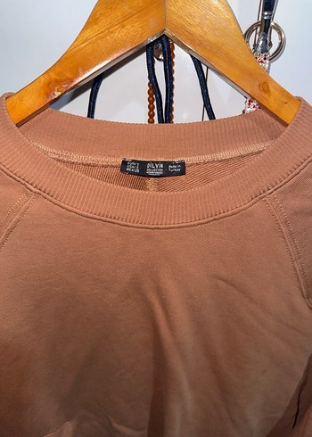 Kahverengi Kadın Sweatshirt, Uzun Kollu, Rahat Kesim - Görsel 2