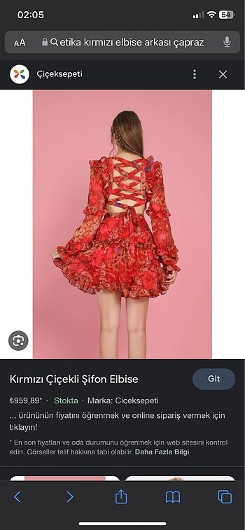 s Beden Şifon elbise çiçekli