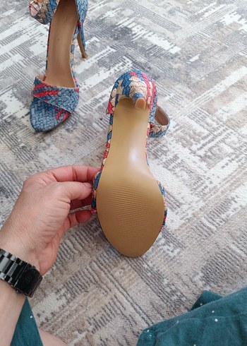 Bohem Yılan Desenli Kadın şık kaliteli Topuklu Sandalet - Görsel 7