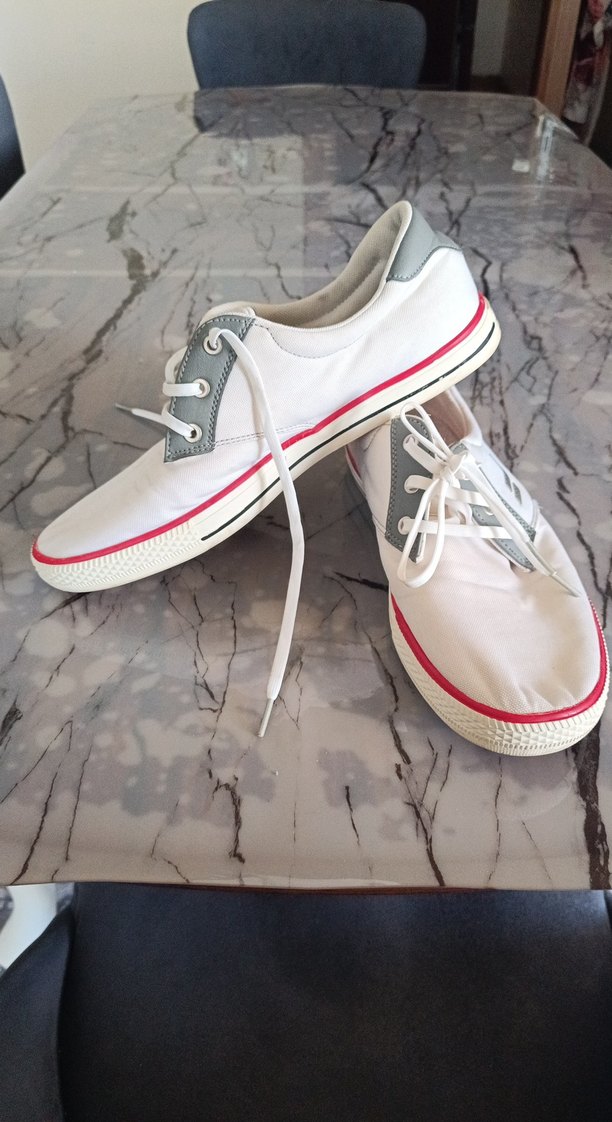 erkek Beyaz Gri Bağcıklı Spor Ayakkabı - Görsel 4