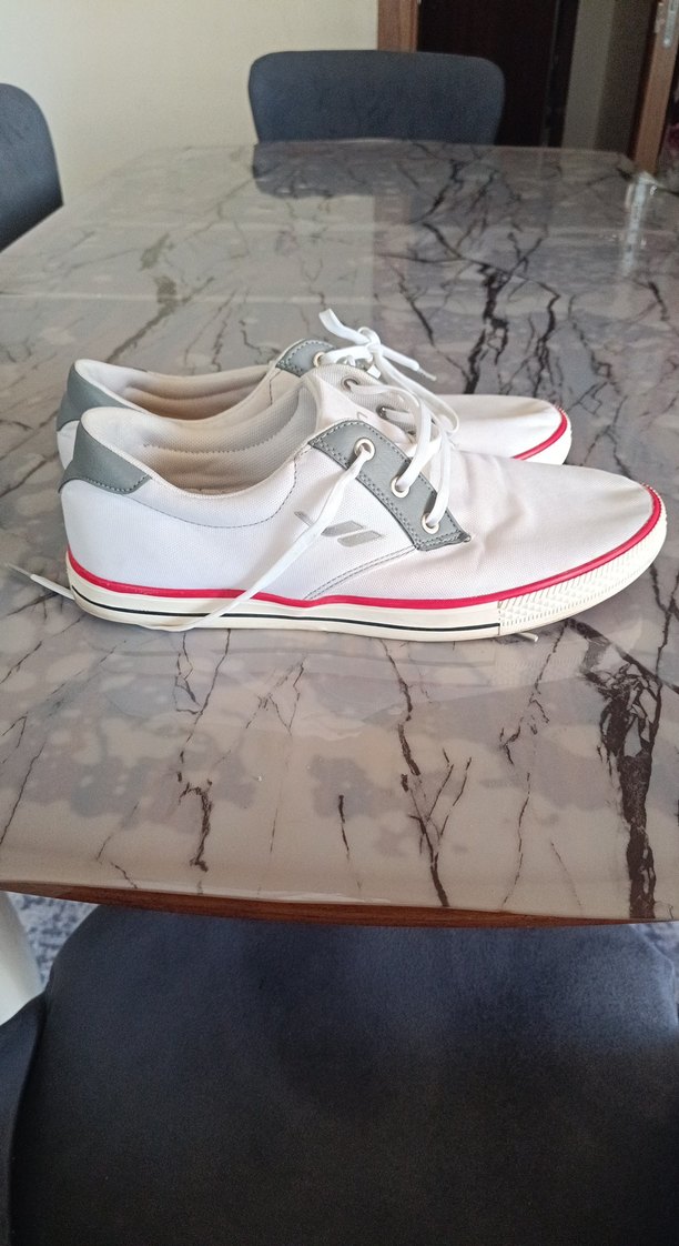 erkek Beyaz Gri Bağcıklı Spor Ayakkabı - Görsel 5