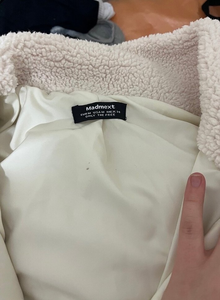 Bej Peluş Fermuarlı Kadın Ceket - Görsel 5