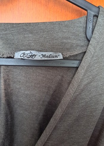 oxxo m beden haki Uzun V Yaka Drapeli tulum - Görsel 3