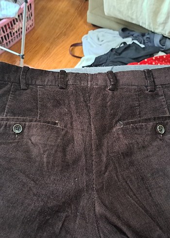 fabrika Kahverengi kadife Pantolon - Görsel 3