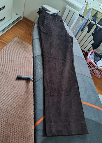 fabrika Kahverengi kadife Pantolon - Görsel 4